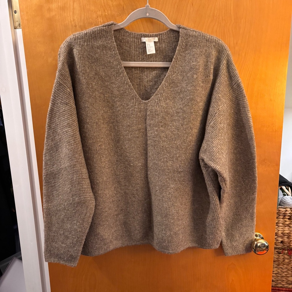 H&M premium wool blend V-neck sweater